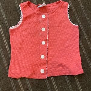 Cherokee Coral Sleeveless Top with White Trim